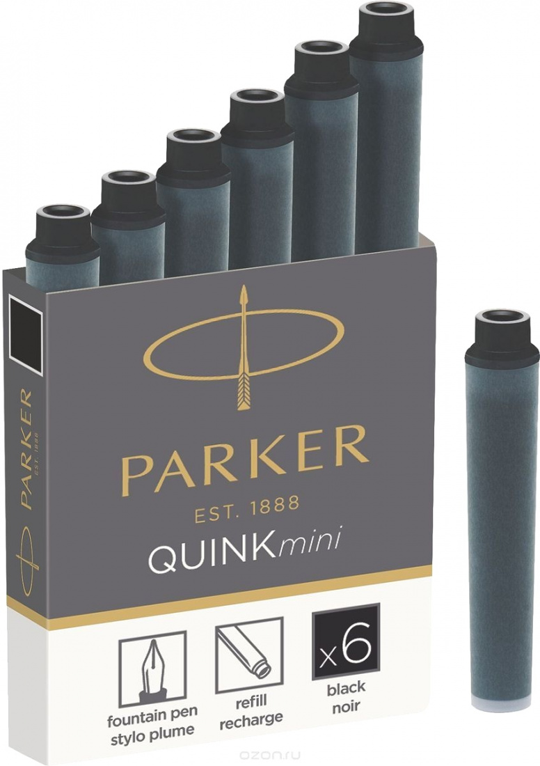 картинка 1950407 Картриджи Parker Quink Ink Z17 MINI черные магазин подарков "Хапанцы" являющийся официальным дистрибьютором в России картинка 1950407 Картриджи Parker Quink Ink Z17 MINI черные от магазина подарков "Хапанцы"